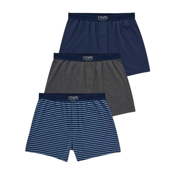 3 Pack Chaps Knit Boxer Briefs Men's XL 40-42 Assorted Color Cotton Blend NWT - Picture 2 of 6